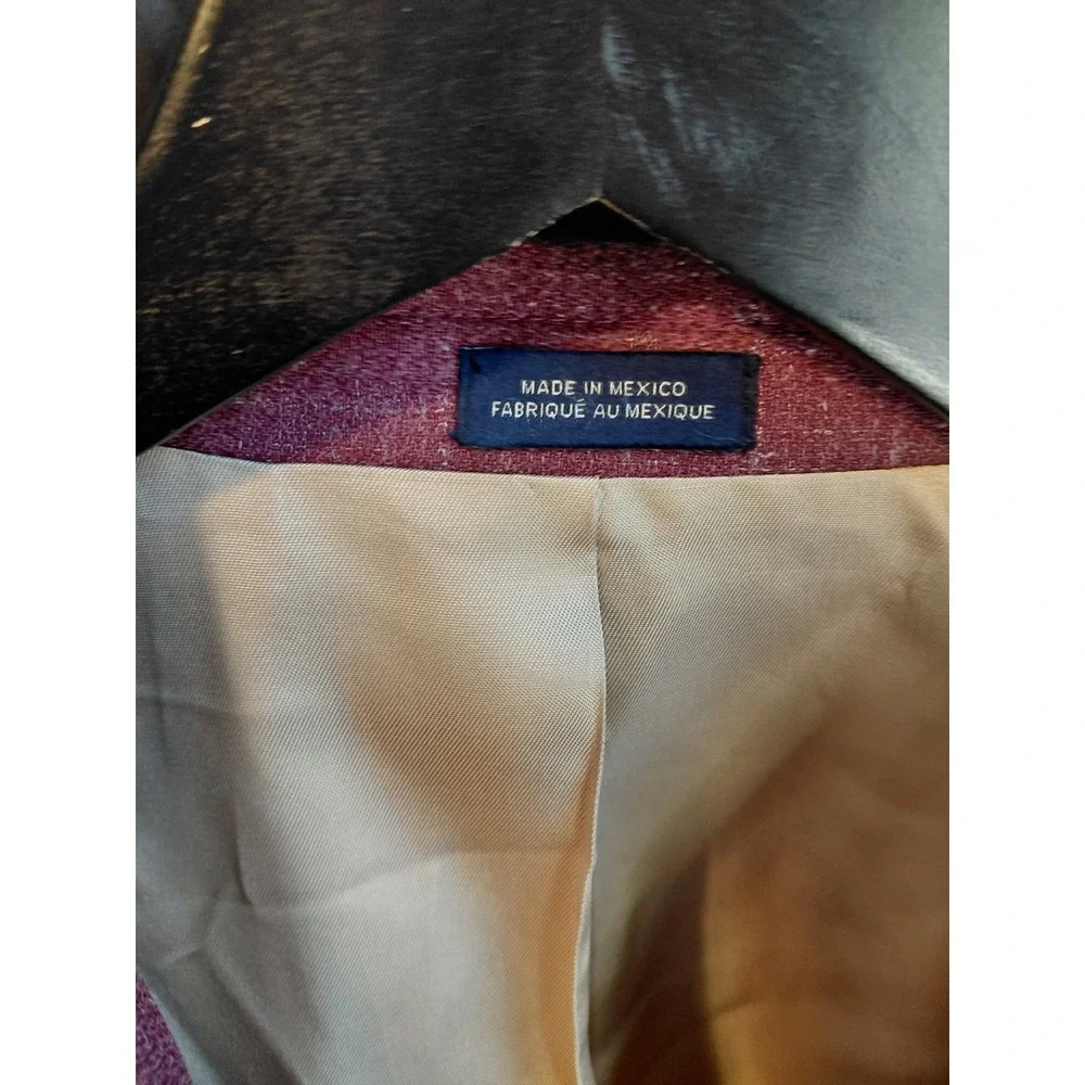JWN‎ Traditional Fit Mens Blazer 46R Wool Linen Silk Blend Burgundy